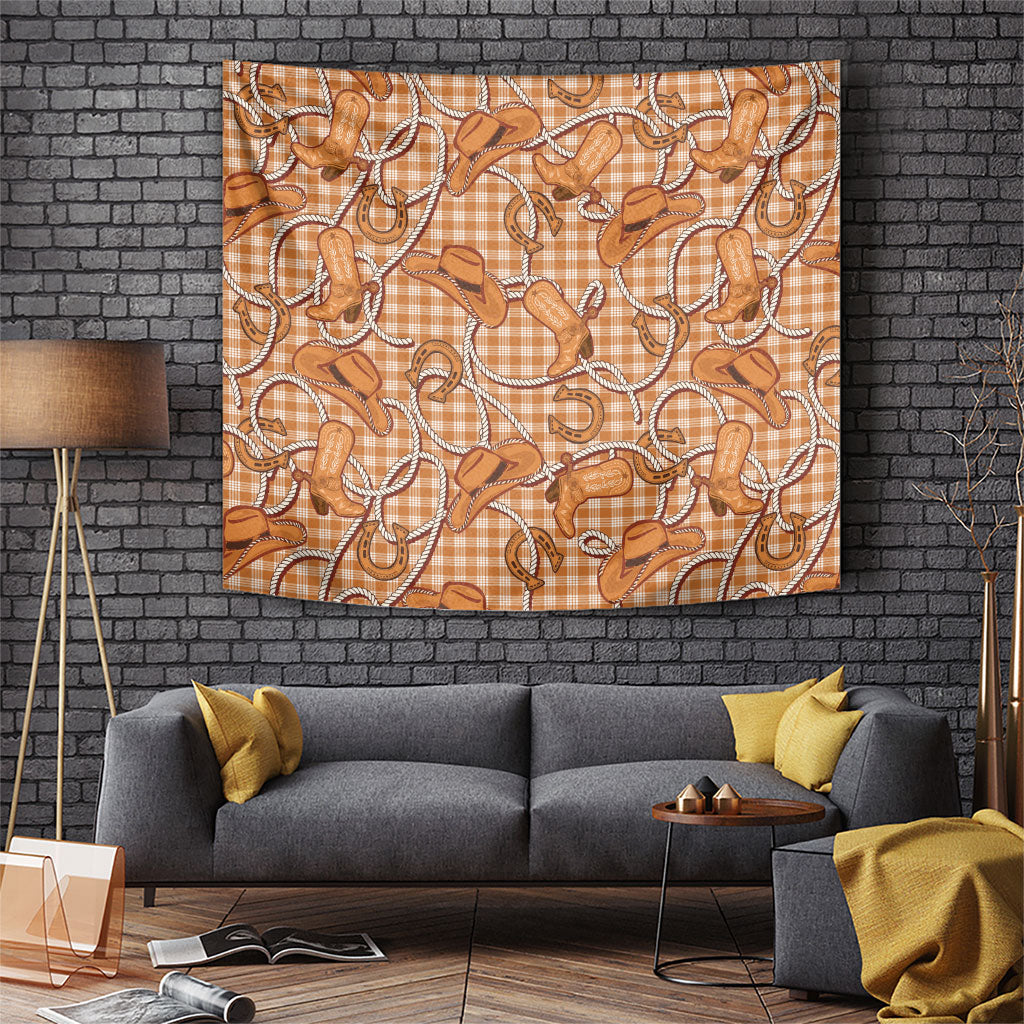 Brown Hawaii Palaka Cowboy Tapestry Hawaiian Paniolo Festival Spirit LT19 Brown - Polynesian Pride