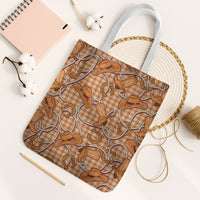 Brown Hawaii Palaka Cowboy Tote Bag Hawaiian Paniolo Festival Spirit LT19 White Strap One Size Brown - Polynesian Pride