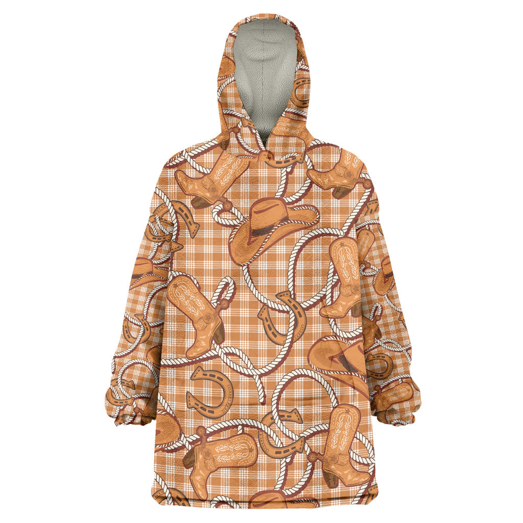 Brown Hawaii Palaka Cowboy Wearable Blanket Hoodie Hawaiian Paniolo Festival Spirit LT19 One Size Brown - Polynesian Pride