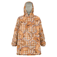 Brown Hawaii Palaka Cowboy Wearable Blanket Hoodie Hawaiian Paniolo Festival Spirit LT19 One Size Brown - Polynesian Pride