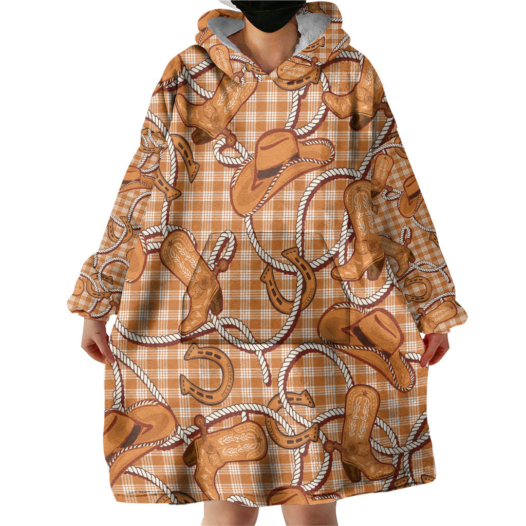 Brown Hawaii Palaka Cowboy Wearable Blanket Hoodie Hawaiian Paniolo Festival Spirit LT19 - Polynesian Pride