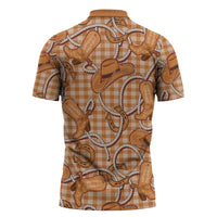 Brown Hawaii Palaka Cowboy Zipper Polo Shirt Hawaiian Paniolo Festival Spirit LT19 - Polynesian Pride