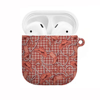 Red Hawaii Palaka Cowboy AirPods Case Hawaiian Paniolo Festival Spirit LT19 Red - Polynesian Pride