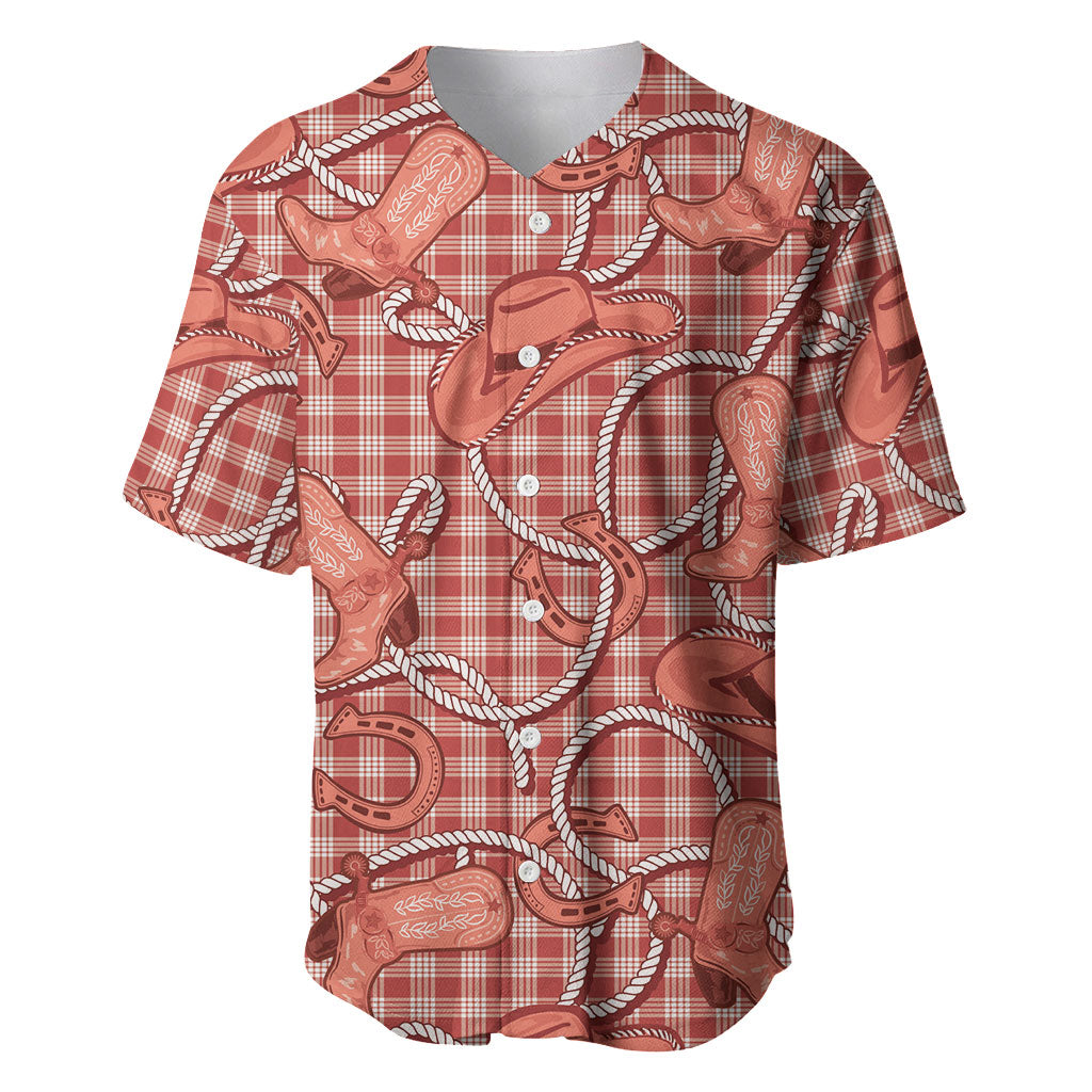 Red Hawaii Palaka Cowboy Baseball Jersey Hawaiian Paniolo Festival Spirit LT19 Red - Polynesian Pride
