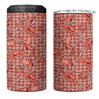 Red Hawaii Palaka Cowboy 4 in 1 Can Cooler Tumbler Hawaiian Paniolo Festival Spirit LT19 One Size: 16 oz Red - Polynesian Pride