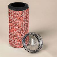 Red Hawaii Palaka Cowboy 4 in 1 Can Cooler Tumbler Hawaiian Paniolo Festival Spirit LT19 - Polynesian Pride