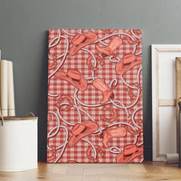 Red Hawaii Palaka Cowboy Canvas Wall Art Hawaiian Paniolo Festival Spirit LT19 - Polynesian Pride