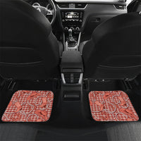 Red Hawaii Palaka Cowboy Car Mats Hawaiian Paniolo Festival Spirit LT19 Set 2pcs - Back Red - Polynesian Pride