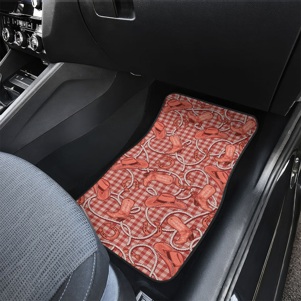 Red Hawaii Palaka Cowboy Car Mats Hawaiian Paniolo Festival Spirit LT19 - Polynesian Pride