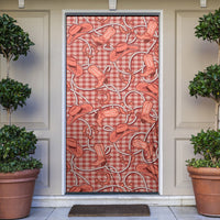Red Hawaii Palaka Cowboy Door Cover Hawaiian Paniolo Festival Spirit LT19 Red - Polynesian Pride