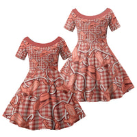 Red Hawaii Palaka Cowboy Family Matching Tank Maxi Dress and Hawaiian Shirt Hawaiian Paniolo Festival Spirit LT19 Daughter's Dress Red - Polynesian Pride