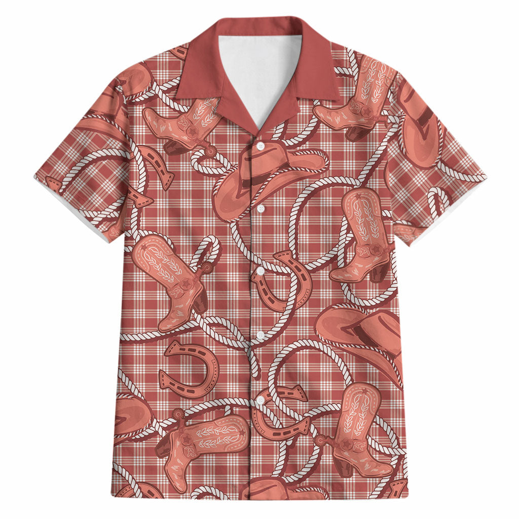 Red Hawaii Palaka Cowboy Hawaiian Shirt Hawaiian Paniolo Festival Spirit LT19 Red - Polynesian Pride