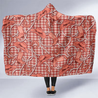 Red Hawaii Palaka Cowboy Hooded Blanket Hawaiian Paniolo Festival Spirit LT19 One Size Red - Polynesian Pride