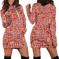 Red Hawaii Palaka Cowboy Hoodie Dress Hawaiian Paniolo Festival Spirit LT19 - Polynesian Pride