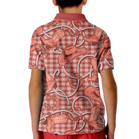 Red Hawaii Palaka Cowboy Kid Polo Shirt Hawaiian Paniolo Festival Spirit LT19 - Polynesian Pride