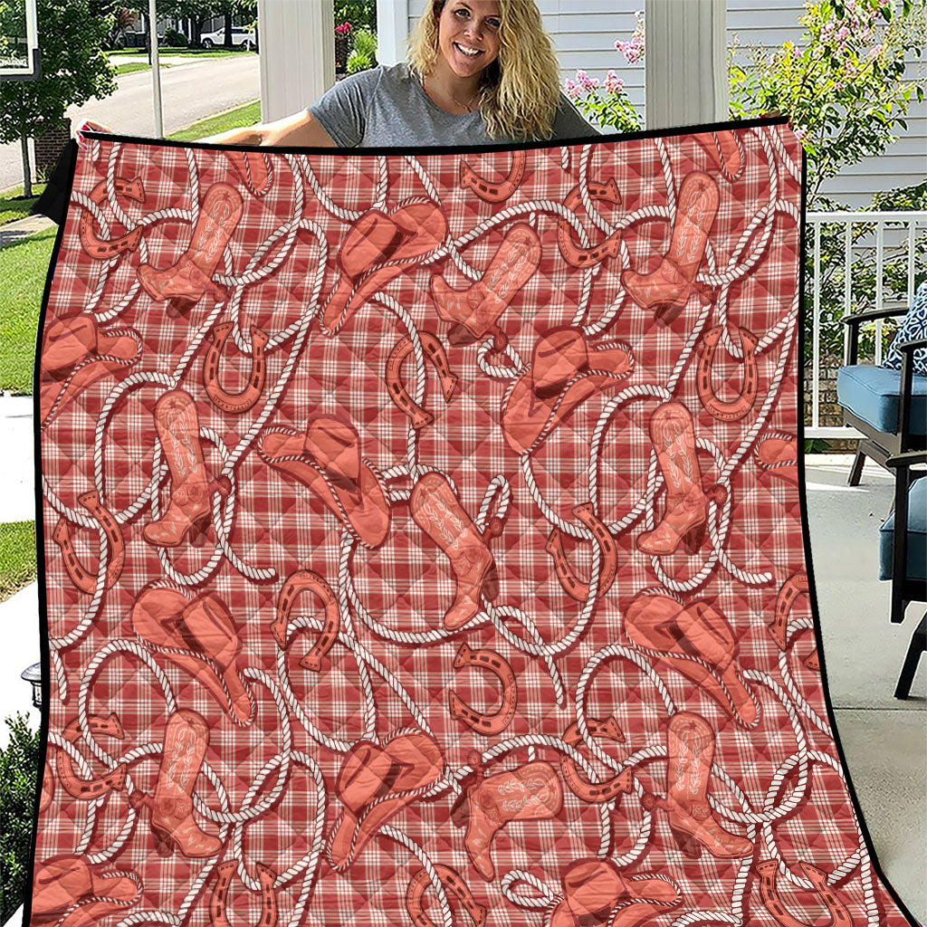 Red Hawaii Palaka Cowboy Quilt Hawaiian Paniolo Festival Spirit LT19 Red - Polynesian Pride