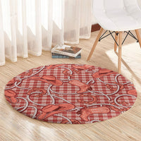 Red Hawaii Palaka Cowboy Round Carpet Hawaiian Paniolo Festival Spirit LT19 - Polynesian Pride
