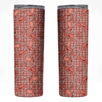 Red Hawaii Palaka Cowboy Skinny Tumbler Hawaiian Paniolo Festival Spirit LT19 Red - Polynesian Pride
