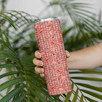 Red Hawaii Palaka Cowboy Skinny Tumbler Hawaiian Paniolo Festival Spirit LT19 - Polynesian Pride