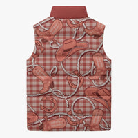 Red Hawaii Palaka Cowboy Sleeveless Puffer Jacket Hawaiian Paniolo Festival Spirit LT19 - Polynesian Pride