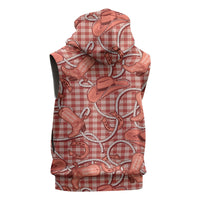 Red Hawaii Palaka Cowboy Sleeveless Zip Hoodie Hawaiian Paniolo Festival Spirit LT19 - Polynesian Pride