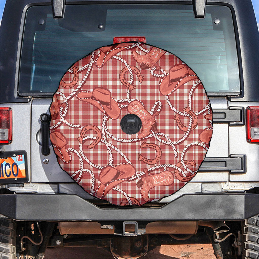 Red Hawaii Palaka Cowboy Spare Tire Cover Hawaiian Paniolo Festival Spirit LT19 Red - Polynesian Pride