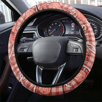 Red Hawaii Palaka Cowboy Steering Wheel Cover Hawaiian Paniolo Festival Spirit LT19 - Polynesian Pride