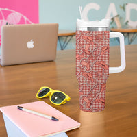 Red Hawaii Palaka Cowboy Tumbler With Handle Hawaiian Paniolo Festival Spirit LT19 - Polynesian Pride