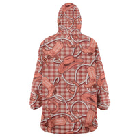 Red Hawaii Palaka Cowboy Wearable Blanket Hoodie Hawaiian Paniolo Festival Spirit LT19 - Polynesian Pride