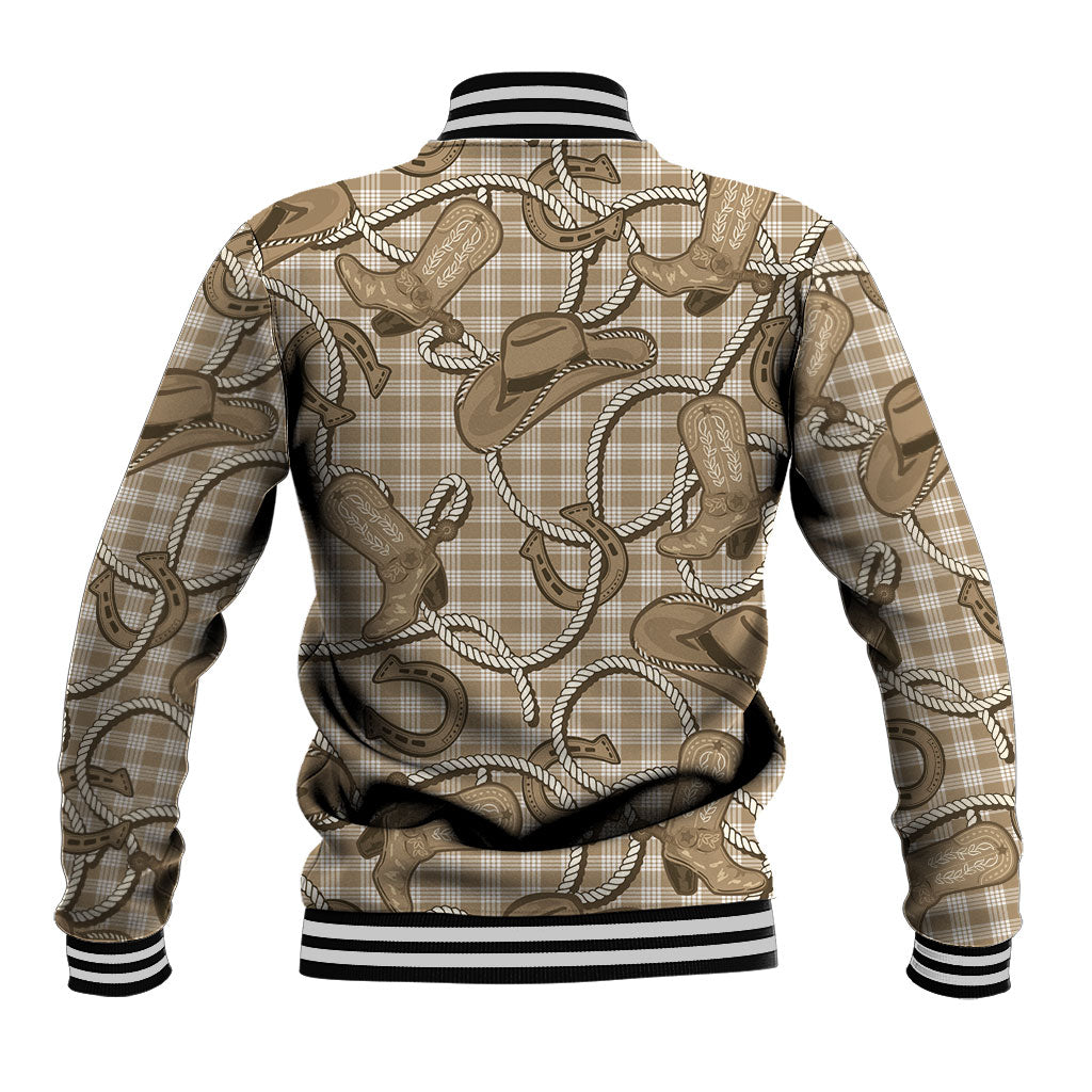 Beige Hawaii Palaka Cowboy Baseball Jacket Hawaiian Paniolo Festival Spirit LT19 - Polynesian Pride