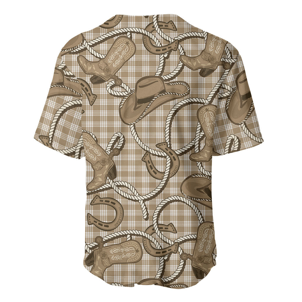 Beige Hawaii Palaka Cowboy Baseball Jersey Hawaiian Paniolo Festival Spirit LT19 - Polynesian Pride