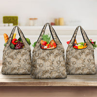 Beige Hawaii Palaka Cowboy Grocery Bag Hawaiian Paniolo Festival Spirit LT19 3-pack One Size Beige - Polynesian Pride