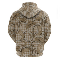 Beige Hawaii Palaka Cowboy Hoodie Hawaiian Paniolo Festival Spirit LT19 - Polynesian Pride