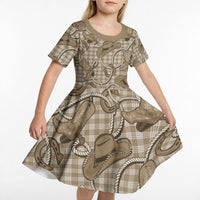 Beige Hawaii Palaka Cowboy Kid Short Sleeve Dress Hawaiian Paniolo Festival Spirit LT19 - Polynesian Pride