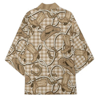 Beige Hawaii Palaka Cowboy Kimono Hawaiian Paniolo Festival Spirit LT19 - Polynesian Pride