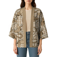 Beige Hawaii Palaka Cowboy Kimono Hawaiian Paniolo Festival Spirit LT19 - Polynesian Pride