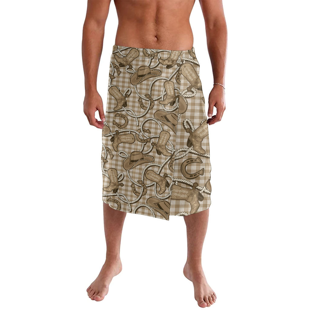 Beige Hawaii Palaka Cowboy Lavalava Hawaiian Paniolo Festival Spirit LT19 Beige - Polynesian Pride