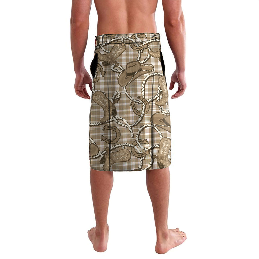 Beige Hawaii Palaka Cowboy Lavalava Hawaiian Paniolo Festival Spirit LT19 - Polynesian Pride