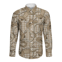 Beige Hawaii Palaka Cowboy Long Sleeve Button Shirt Hawaiian Paniolo Festival Spirit LT19 Unisex Beige - Polynesian Pride