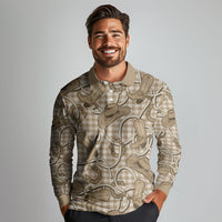 Beige Hawaii Palaka Cowboy Long Sleeve Polo Shirt Hawaiian Paniolo Festival Spirit LT19 - Polynesian Pride