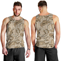 Beige Hawaii Palaka Cowboy Men Tank Top Hawaiian Paniolo Festival Spirit LT19 - Polynesian Pride