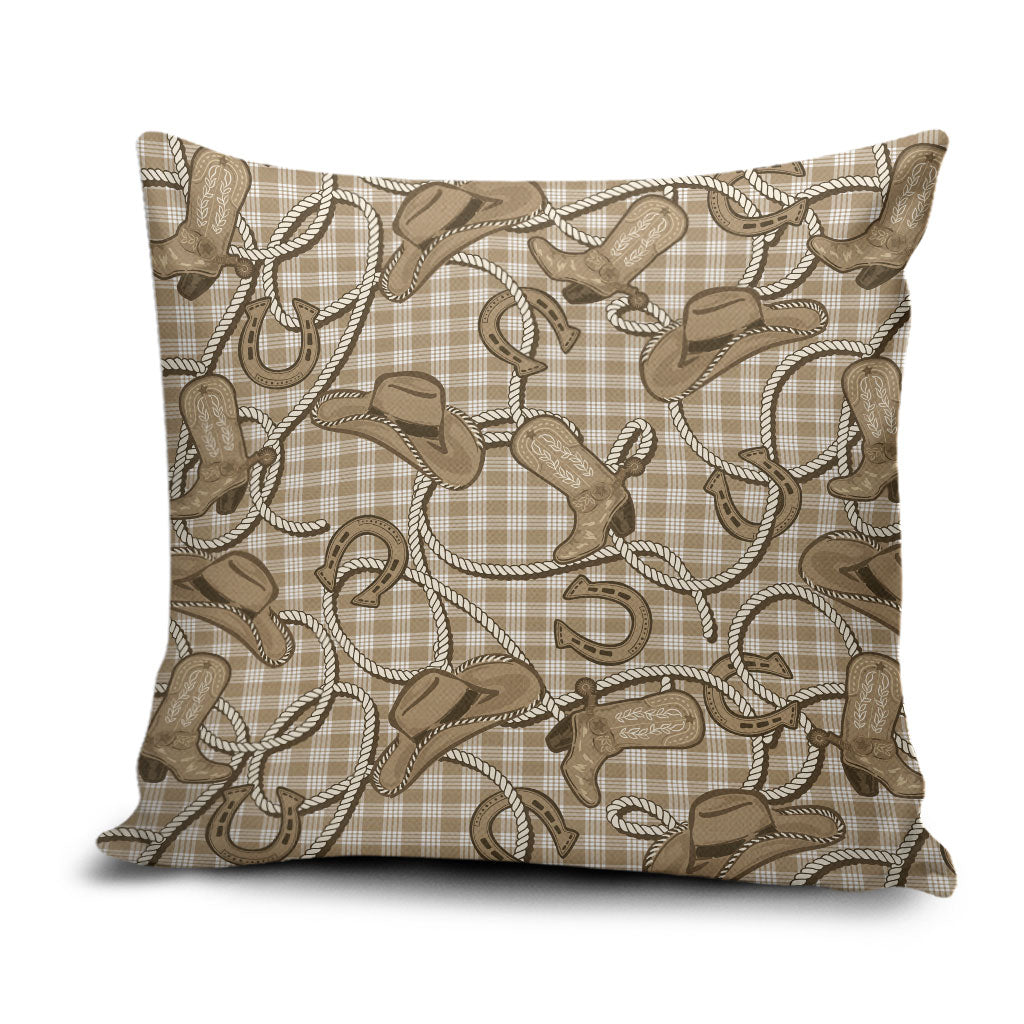 Beige Hawaii Palaka Cowboy Pillow Cover Hawaiian Paniolo Festival Spirit LT19 Beige - Polynesian Pride