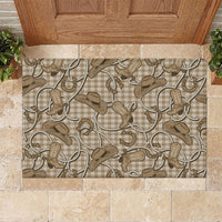 Beige Hawaii Palaka Cowboy Rubber Doormat Hawaiian Paniolo Festival Spirit LT19 Beige - Polynesian Pride