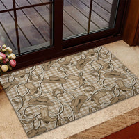 Beige Hawaii Palaka Cowboy Rubber Doormat Hawaiian Paniolo Festival Spirit LT19 - Polynesian Pride