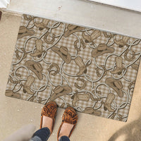 Beige Hawaii Palaka Cowboy Rubber Doormat Hawaiian Paniolo Festival Spirit LT19 - Polynesian Pride
