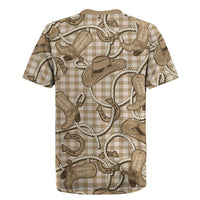 Beige Hawaii Palaka Cowboy Rugby Jersey Hawaiian Paniolo Festival Spirit LT19 - Polynesian Pride