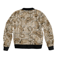 Beige Hawaii Palaka Cowboy Sleeve Zip Bomber Jacket Hawaiian Paniolo Festival Spirit LT19 - Polynesian Pride