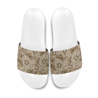 Beige Hawaii Palaka Cowboy Slide Sandals Hawaiian Paniolo Festival Spirit LT19 Beige - Polynesian Pride