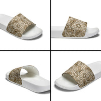 Beige Hawaii Palaka Cowboy Slide Sandals Hawaiian Paniolo Festival Spirit LT19 - Polynesian Pride