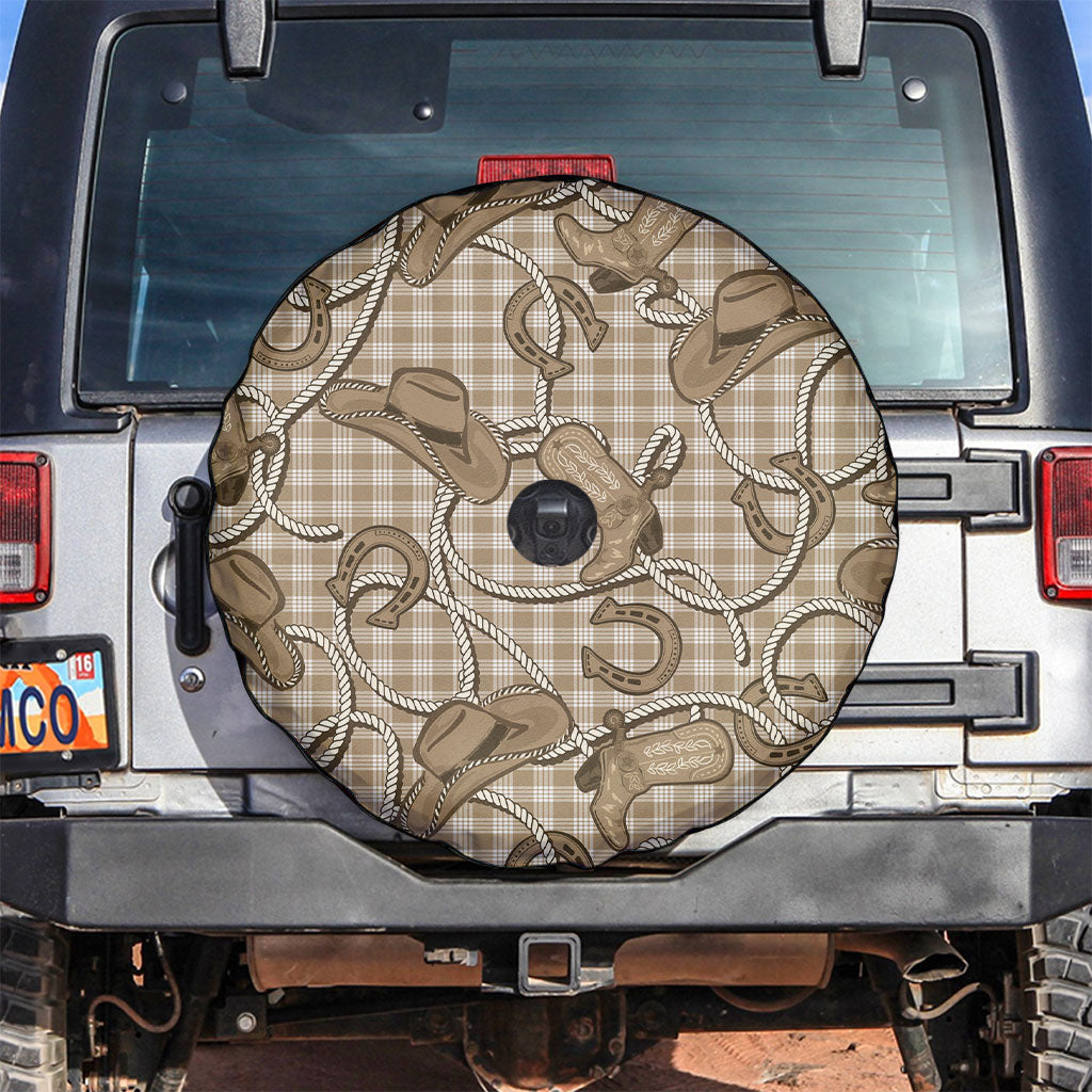 Beige Hawaii Palaka Cowboy Spare Tire Cover Hawaiian Paniolo Festival Spirit LT19 Beige - Polynesian Pride